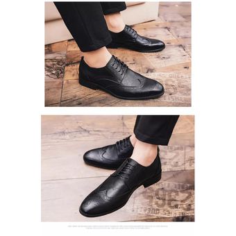 Zapatos de cuero puntiagudos para hombre Zapatos Oxford de negocios 