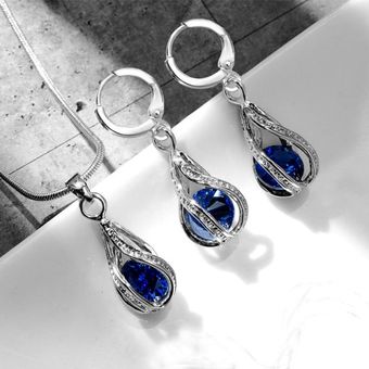 Delicado Conjunto De Joyas De Cristal De Arco Iris Femenino 