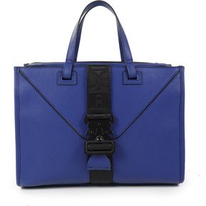 Bolsa Satchel Cloe para Mujer Mediana Aplicación de Broche Decorativo Azul