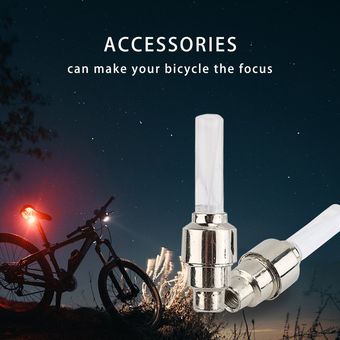 2pcs fresco de la bici de la rueda de bicicleta de la válvula de aire del neumático del casquillo del vástago de luz LED de color multi 