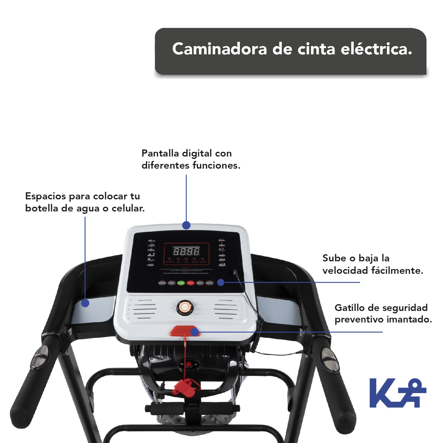Caminadora Cinta de Correr Electrica Hogar Gym 110 V 2.5 HP con Display 42-16 Kingsman