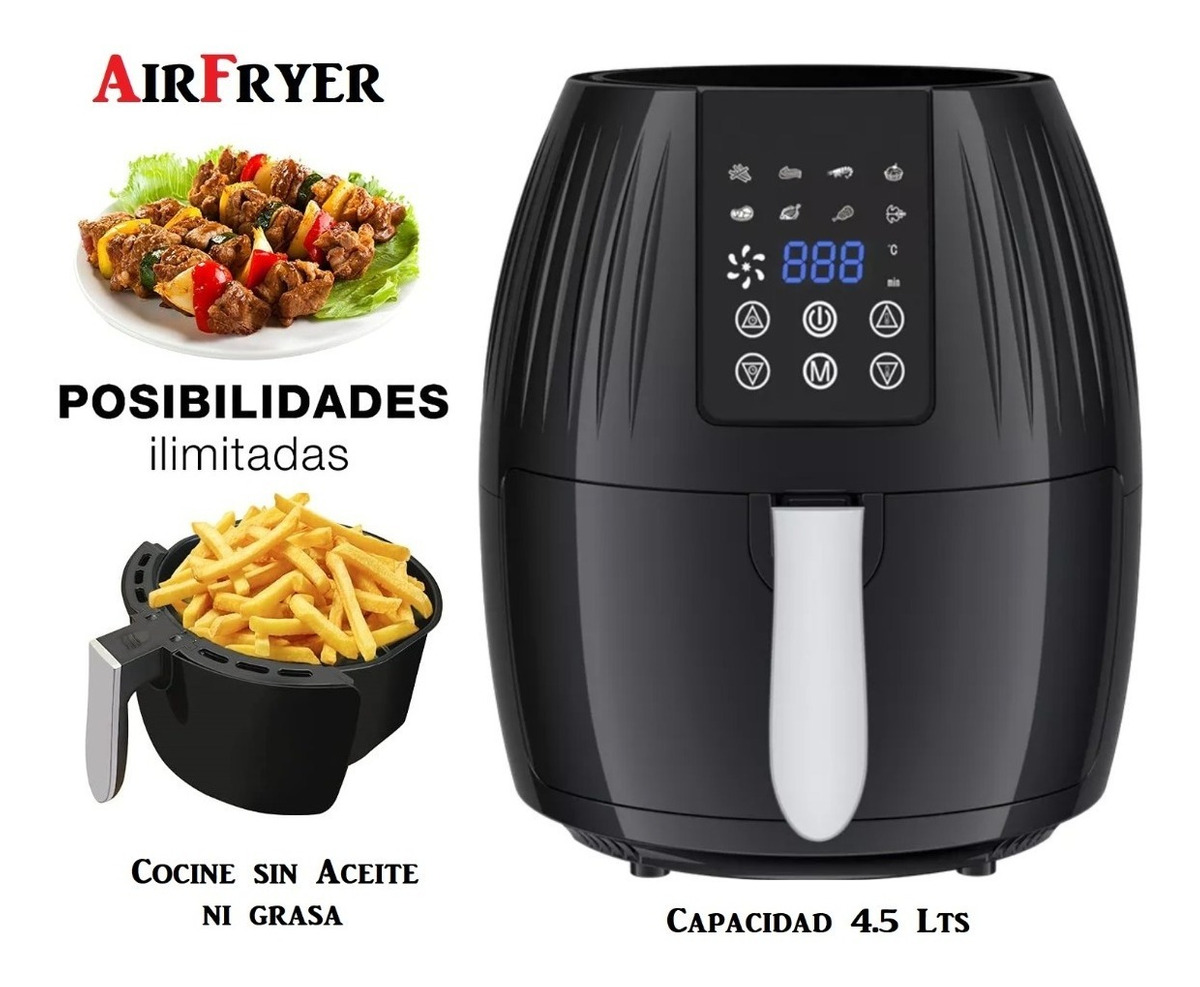 Freidora De Aire Pantalla Digital 4.5 Lts Air Fryer Cocina Saludable