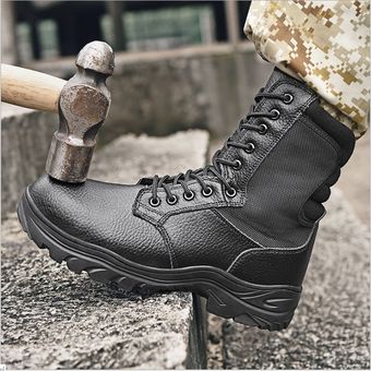 Zapatos Botas militares de compresión con punta de acero de cuero #2 | Linio México -