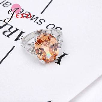 Accesorios De Fiesta De Anillo De Cristal Naranja Femenino 