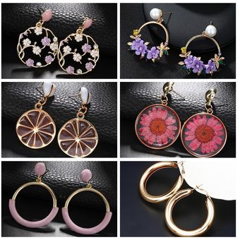 Pendientes Redondos De Lujo Pendientes Colgantes De Malla De 