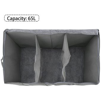 65L bolsa de almacenamiento Organizador tela no tejida de bambú ropa bolsas de clasificación 