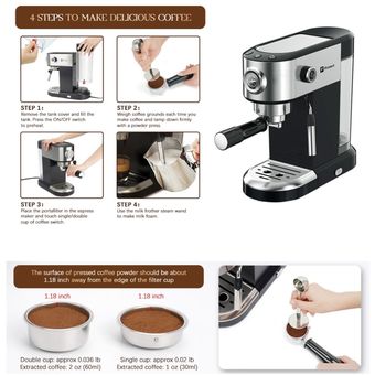 Cafetera Espresso cappuccino latte profesional de 20 bares frossvot
