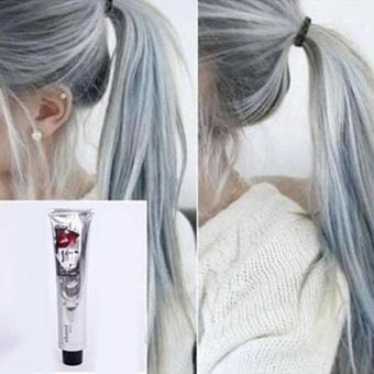 100ml Crema Para El Cabello A La Gris Ahumado Estilo Punk Luz Gris Plata Permanente Color Crem Lan