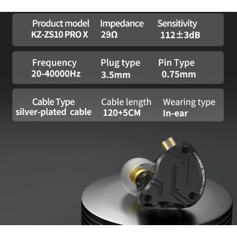 Audífonos KZ ZS10 Pro X Monitores In Ear Con Micrófono