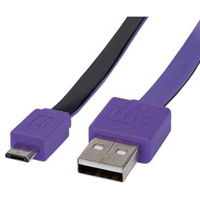 MANHATTAN - CABLE USB V2.0 A-MICRO B 1.0M PLANO NEGRO/MORADO