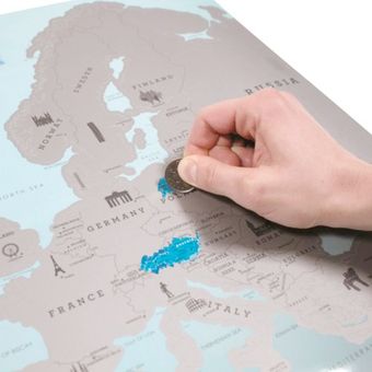Scrape personalizado de Eurpoe  América Mapa del cartel para el regalo de vacaciones de viaje 