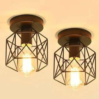 2pcs Lámpara Techo Vintage Candelabros Industriales Montaje 