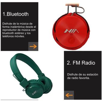 Reproductor MP3 inalámbrico, Radio FM, 8GB, Bluetooth, auriculares