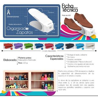 Organizador de zapatos x6 Zapatero Acomodador Plástico ZAP6