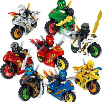 Motociclismo juguete muchacho de los niños rompecabezas pequeños bloques de construcción de juguete muñeca 8pcs 