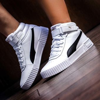 PUMA Carina - Zapatos deportivos para mujer, Blanco/Negro