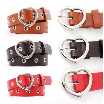 Cinturones de doble anillo para mujer  cinturón de moda para Vestido vaquero de cuero PU  hebilla d 