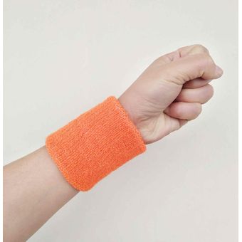 Orange#Muñequera deportiva de algodón colorida Unisex Protector de 