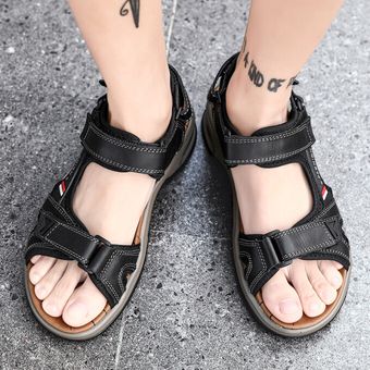Tamaño grande 38-47 Sandalias casuales al aire libre para hombre Zapatos de vadeo Negro 