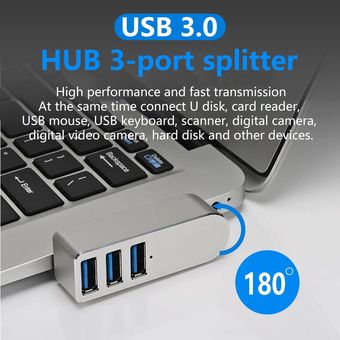 Distribuidor de concentradores USB3.0 de aleación de aluminio Usb concentrador 3 puerto Usb 