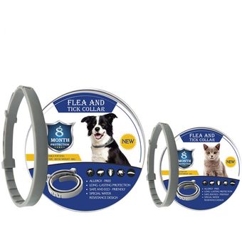 Fórmula Natural Impermeable Libre de Alergias Collar Antipulgas Ajustable Collar de Pulgas & Garrapatas para Perros Eliminador de Garrapatas y Piojos Protección de 8 Meses para Mascotas