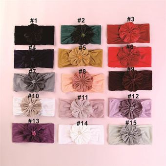 Diy Niños Hechos A Mano Flor Elástica Tocado Flor Flor De De 
