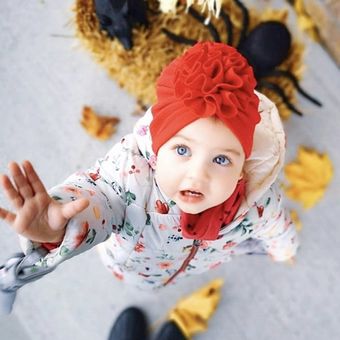 Hermosa flor bebé sombrero bebé niña sombrero turbante inf 