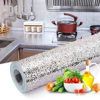 Papel Aluminio Para Cocina Con Pegatina Impermeable 40cm x 2Metros