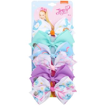 6 unidsset Jojo Siwa lazos de JOJO estampado de arco iris nudo Arco de la cinta para las niñas Boutique pelo Clip de pelo de los Niños Accesorios 