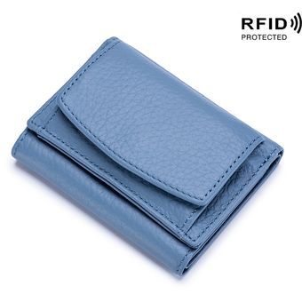 New Women Genuine Leather Purses Female Cowhide Wallets Lady Small Coin Pocket Rfid Card Holder Min 