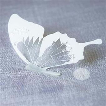 18Pcs 3D Black  White Butterfly Decoración De Cristal Etiquetas 