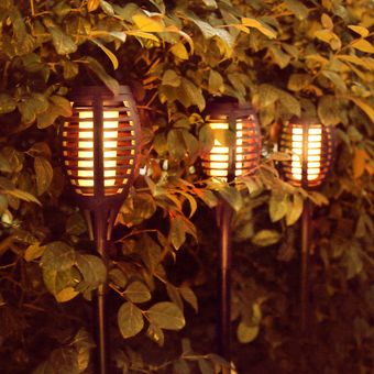 Impermeable parpadeante llama antorcha solar luz lámpara jardín al aire libre paisaje decoración jardín césped luz 