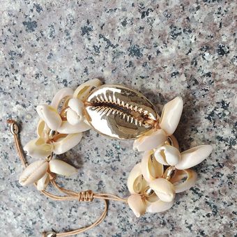Boho Billeklik Pulsera Vsco Girl Big Puka Cowry Bell Pulsera 