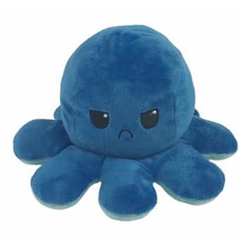 Pulpo de doble cara que se puede girar Muñeco de peluche para niños 