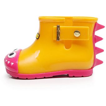 Slip antideslizante de los niños en los zapatos de la jalea de lluvia con Lovely tiburón Patrón Unisex 
