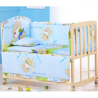 parachoques para cuna de bebé Juego de ropa de cama con dibujos de animales para recién nacidos Protector de habitación 5 unidsset por juego Dec ZT25 100% algodón 