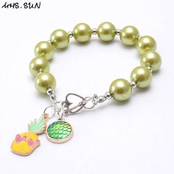 Pulsera De Encanto De Sun Girl Pulsera De Cuentas De Perlas 