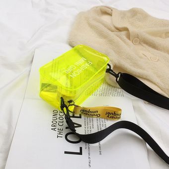 #Yellow A pequeño Bolso cruzado con letra de Color caramelo para mujer Mini bandolera de hombro de moda de PVC 