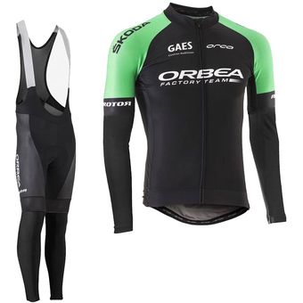 Otoño Pro Bike Factory Team Thermal Cycling Jersey Y Babero Pantalones 