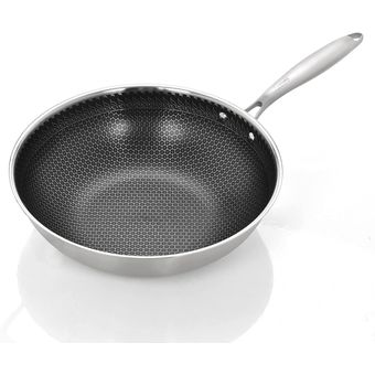 Sartén Wok Antiadherente de Acero Inoxidable 32cm House Of The Rey