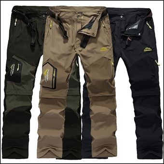 Pantalones deportivos desmontables de secado rápido para hombre,pantalón informal,para senderismo,escalada,carga,primavera y verano #black pants 