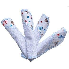 Set de toallita y Babitas para bebé, Azul, 90 cm x 60 cm. - Landi Baby®