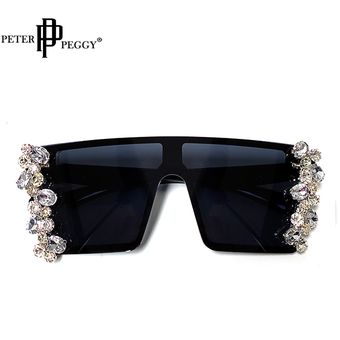 Gafas de sol cuadradas de diamantes de gran tamaño Sra.mujer 