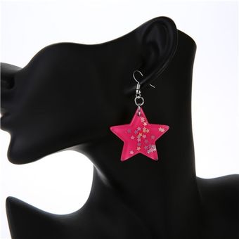 1pair Proceso Flash Estrellas Gotas Pendientes Pendientes De 
