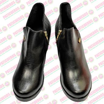 Paticueros - Botas En Cuero Liso Negro Para hombre