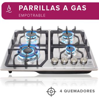 Combo Parrilla Gas 4 Quemadores AI4 Campana Pared 60cm CEV60 AVERA ...