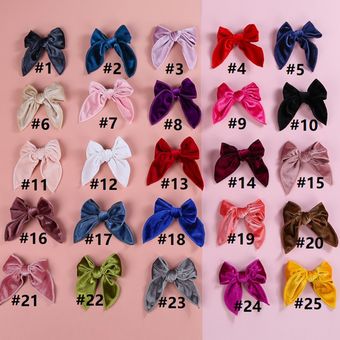1PC coreano sólida arcos grandes elegante terciopelo horquillas pasadores de niñas broches para el cabello bonitos sombreros para cabellos de Niños Accesorios 