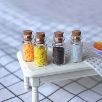 Escena en miniatura Condimento Decoración Casa de muñecas Botella Jueg 