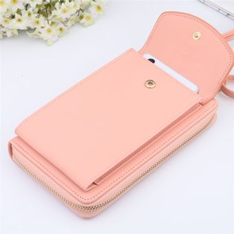 Cartera de cuero con correas de hombro para mujer de Color sólido b Cartera de cuero con correas de hombro para mujer de Color sólido b