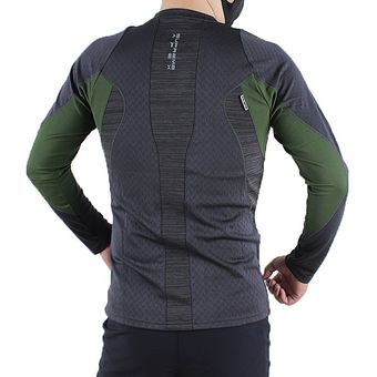 hombre seca rápido absorción de sudor transpirable elástico largo manga camiseta para hombre primavera otoño MTB ciclismo camisetas 